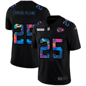 Cheap Kansas City Chiefs #25 Clyde Edwards-Helaire Men\'s Nike Multi-Color Black 2020 NFL Crucial Catch Vapor Untouchable Limited Jersey