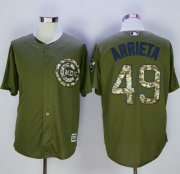 Wholesale Cheap Cubs #49 Jake Arrieta Green Camo New Cool Base Stitched MLB Jersey
