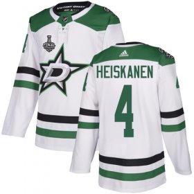 Wholesale Cheap Adidas Stars #4 Miro Heiskanen White Road Authentic 2020 Stanley Cup Final Stitched NHL Jersey