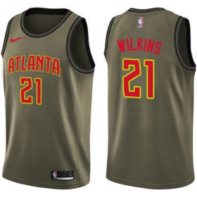 Wholesale Cheap Nike Atlanta Hawks #21 Dominique Wilkins Green Salute to Service NBA Swingman Jersey