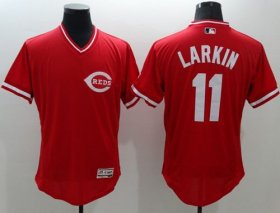 Wholesale Cheap Reds #11 Barry Larkin Red Flexbase Authentic Collection Cooperstown Stitched MLB Jersey
