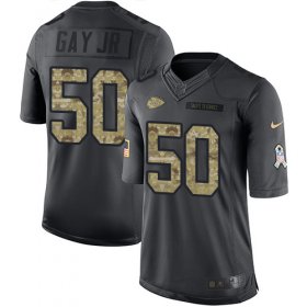 Wholesale Cheap Nike Chiefs #50 Willie Gay Jr. Black Men\'s Stitched NFL Limited 2016 Salute to Service Jersey