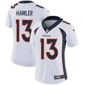 Wholesale Cheap Nike Broncos #13 KJ Hamler White Women\'s Stitched NFL Vapor Untouchable Limited Jersey