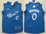Cheap Youth Oklahoma City Thunder #0 Russell Westbrook adidas Blue 2016 Christmas Day Stitched NBA Swingman Jersey