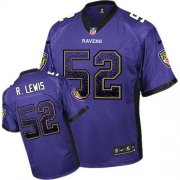 Wholesale Cheap Nike Ravens #52 Ray Lewis Purple Team Color Men's Stitched NFL Elite Drift Fashion Jersey