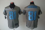 Wholesale Cheap Nike Lions #81 Calvin Johnson Grey Shadow Men's Stitched NFL Elite Jersey