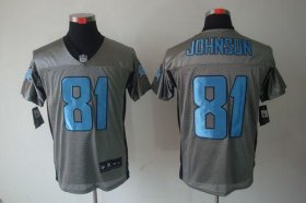 Wholesale Cheap Nike Lions #81 Calvin Johnson Grey Shadow Men\'s Stitched NFL Elite Jersey