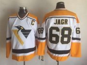 Cheap Men's Pittsburgh Penguins #68 Jaromir Jagr White CCM Vintage Throwback Jersey