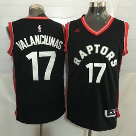Wholesale Cheap Men\'s Toronto Raptors #17 Jonas Valanciunas Black With Red New NBA Rev 30 Swingman Jersey