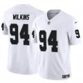 Cheap Youth Las Vegas Raiders #94 Christian Wilkins White 2024 F.U.S.E. Vapor Untouchable Football Stitched Jersey