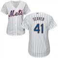 Wholesale Cheap Mets #41 Tom Seaver White(Blue Strip) Home Women's Stitched MLB Jersey