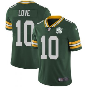 Wholesale Cheap Nike Packers #10 Jordan Love Green Team Color Men\'s 100th Season Stitched NFL Vapor Untouchable Limited Jersey