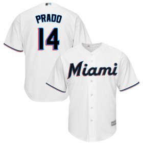 Wholesale Cheap Marlins #14 Martin Prado White Cool Base Stitched Youth MLB Jersey