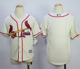 Wholesale Cheap Cardinals Blank Cream Cool Base Stitched Youth MLB Jersey