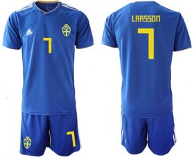 Wholesale Cheap Sweden #7 Larsson Away Soccer Country Jersey