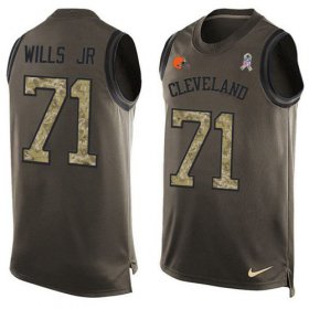 Wholesale Cheap Nike Browns #71 Jedrick Wills JR Green Men\'s Stitched NFL Limited Salute To Service Tank Top Jersey
