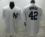 Wholesale Cheap Men's New York Yankees #42 Mariano Rivera White Throwback Stitched MLB Cool Base Nike Jersey