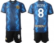 Wholesale Cheap Men 2021-2022 Club Inter Milan home blue 8 Nike Soccer Jersey