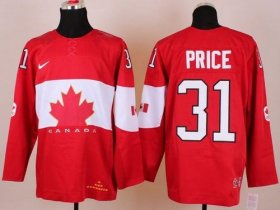 Wholesale Cheap Olympic 2014 CA. #31 Carey Price Red Stitched NHL Jersey