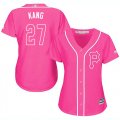 Wholesale Cheap Pirates #27 Jung-ho Kang Pink Fashion Women's Stitched MLB Jersey