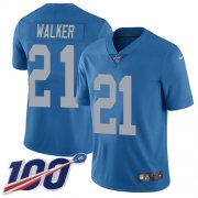 Wholesale Cheap Nike Lions #21 Tracy Walker Blue Throwback Men's Stitched NFL 100th Season Vapor Untouchable Limited Jersey