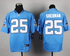 Wholesale Cheap Nike Seahawks #25 Richard Sherman Light Blue Men\'s Stitched NFL Elite Jersey