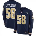 Wholesale Cheap Nike Rams #58 Cory Littleton Navy Blue Team Color Men's Stitched NFL Limited Therma Long Sleeve Jersey