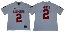 Wholesale Cheap Oklahoma Sooners 2 Jalen Hurts White College Football Jersey