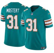 Cheap Men's Miami Dolphins #31 Raheem Mostert Aqua 2023 F.U.S.E Alternate Vapor Limited Football Stitched Jersey