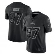Wholesale Cheap Men's Los Angeles Chargers #97 Joey Bosa Black Reflective Limited Stitched Football Jersey