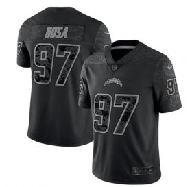 Wholesale Cheap Men\'s Los Angeles Chargers #97 Joey Bosa Black Reflective Limited Stitched Football Jersey