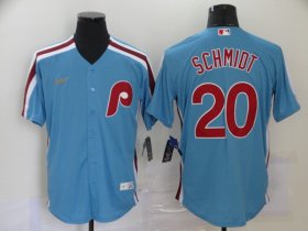 Wholesale Cheap Men\'s Philadelphia Phillies #20 Mike Schmidt Light Blue Cooperstown Collection Stitched MLB Nike Jersey