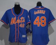 Wholesale Cheap Mets #48 Jacob deGrom Blue Flexbase Authentic Women's Stitched MLB Jersey