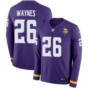 Wholesale Cheap Nike Vikings #26 Trae Waynes Purple Team Color Men's Stitched NFL Limited Therma Long Sleeve Jersey