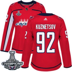 Wholesale Cheap Adidas Capitals #92 Evgeny Kuznetsov Red Home Authentic Stanley Cup Final Champions Women\'s Stitched NHL Jersey
