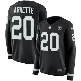 Wholesale Cheap Nike Raiders #20 Damon Arnette Black Team Color Women\'s Stitched NFL Limited Therma Long Sleeve Jersey