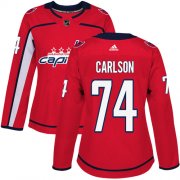 Wholesale Cheap Adidas Capitals #74 John Carlson Red Home Authentic Women's Stitched NHL Jersey