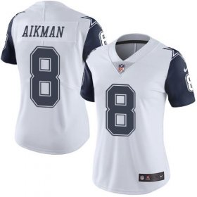 Wholesale Cheap Nike Cowboys #8 Troy Aikman White Women\'s Stitched NFL Limited Rush Jersey