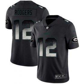 Wholesale Cheap Nike Packers #12 Aaron Rodgers Black Men\'s Stitched NFL Vapor Untouchable Limited Smoke Fashion Jersey