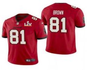 Wholesale Cheap Men's Tampa Bay Buccaneers #81 Antonio Brown Red 2021 Super Bowl LV Limited Stitched NFL Jersey