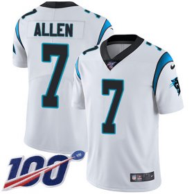 Wholesale Cheap Nike Panthers #7 Kyle Allen White Men\'s Stitched NFL 100th Season Vapor Limited Jersey