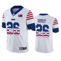 Wholesale Cheap New York Giants #26 Saquon Barkley White Men's Nike Team Logo USA Flag Vapor Untouchable Limited NFL Jersey