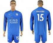 Wholesale Cheap Leicester City #15 Maguire Home Long Sleeves Soccer Club Jersey