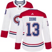 Wholesale Cheap Adidas Canadiens #13 Max Domi White Road Authentic Women's Stitched NHL Jersey
