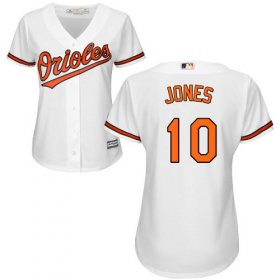 Wholesale Cheap Orioles #10 Adam Jones White Home Women\'s Stitched MLB Jersey