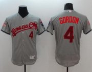 Wholesale Cheap Royals #4 Alex Gordon Grey Fashion Stars & Stripes Flexbase Authentic Stitched MLB Jersey