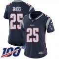 Wholesale Cheap Nike Patriots #25 Terrence Brooks Navy Blue Team Color Women's Stitched NFL 100th Season Vapor Limited Jersey