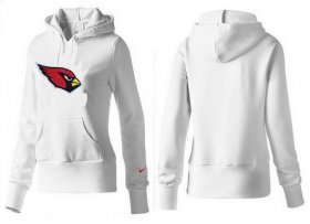 Wholesale Cheap Women\'s Arizona Cardinals Logo Pullover Hoodie White