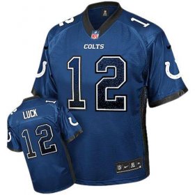 Wholesale Cheap Nike Colts #12 Andrew Luck Royal Blue Team Color Men\'s Stitched NFL Elite Drift Fashion Jersey