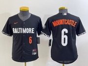 Wholesale Cheap Youth Baltimore Orioles #6 Ryan Mountcastle Number Black 2023 City Connect Cool Base Stitched Jersey